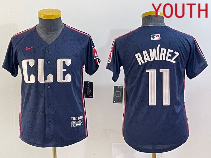 Youth Cleveland Indians 11 Ramirez Blue City Edition Nike 2024 MLB Jersey style 7